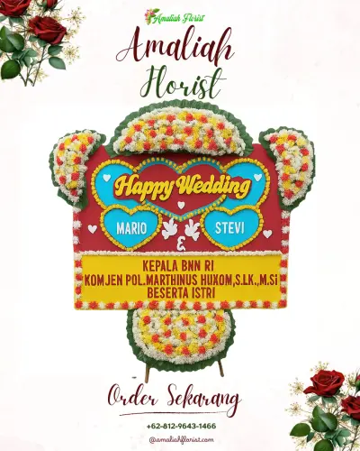 Karangan Papan Bunga Pernikahan di Bangkuyung